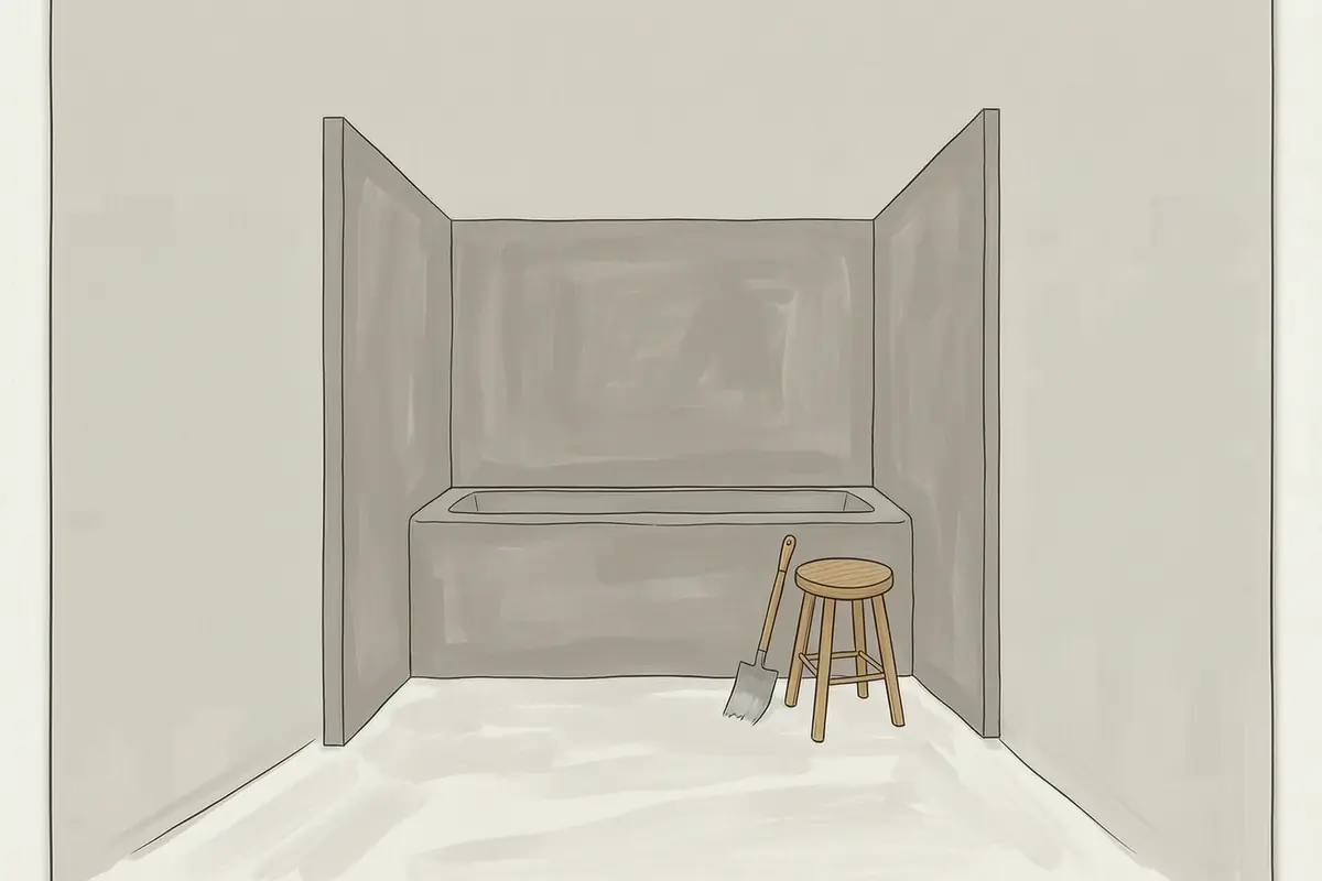A Microcement Bath: Coating a Tub, Building One, and What Lasts
